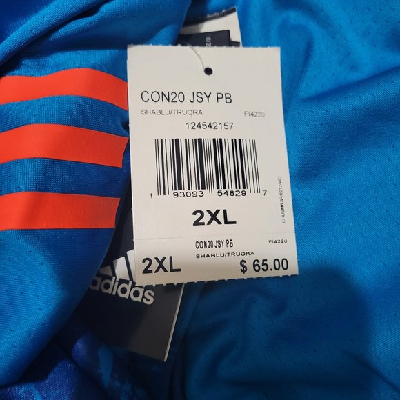 adidas Condivo 20 PrimeBlue Soccer Football Futbol Jersey Blue Orange FI4220 mls - Picture 11 of 13